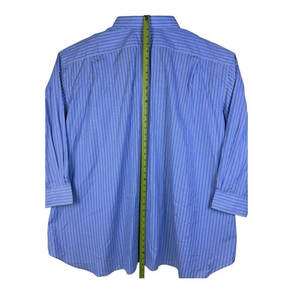NWT Polo Ralph Lauren Durham Button Down Shirt 23 34/35 4XB Blue Vertical Strip - Picture 13 of 15